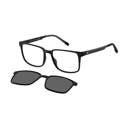 Óculos de Sol Tommy Hilfiger 2145 Clip-On Preto Lente Cinza