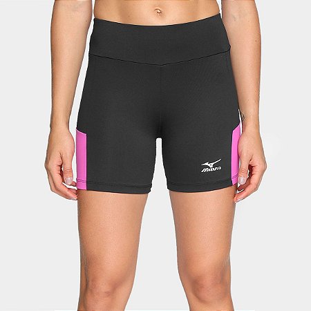 Short Mizuno New Fit F Preto/Rosa