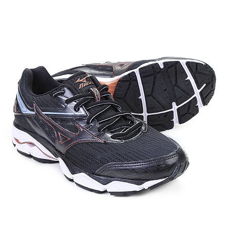 Tenis Mizuno Wave Ultima 9 P Preto / Dourado