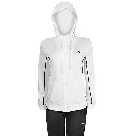 Agasalho Mizuno Pocket Feminino Preto / Branco