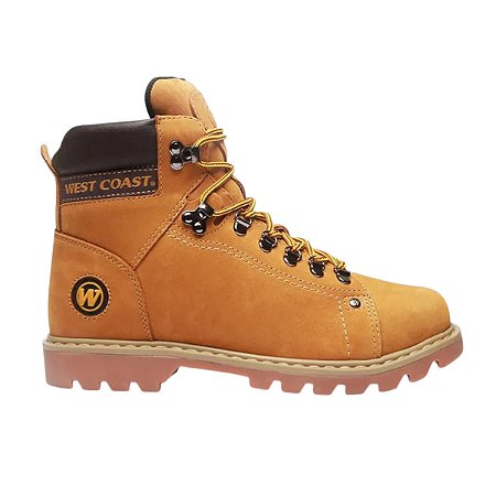 Bota West Coast Worker Classic Nobuck Couro Caramelo
