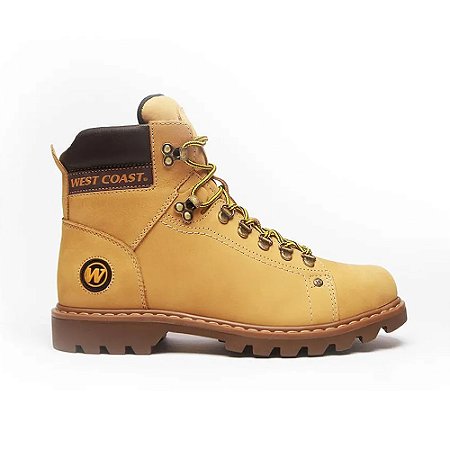 Bota West Coast Worker Classic Nobuck Couro Amarelo