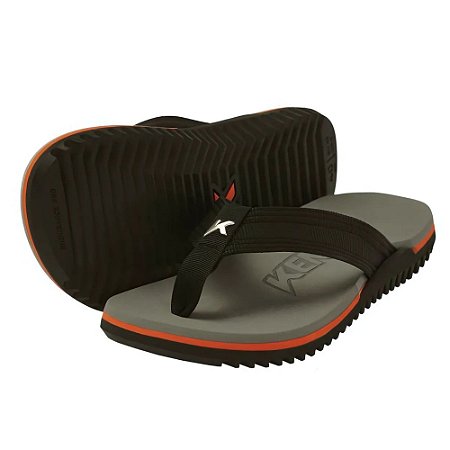 Chinelo Kenner Nk6 Pro Nylon Masculino Cinza e Laranja