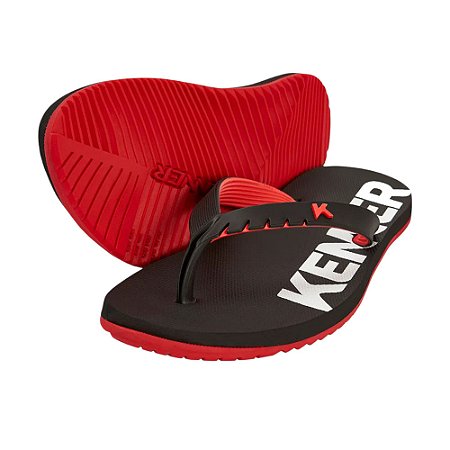 Chinelo Kenner Red Pvc Masculino Preto e Vermelho