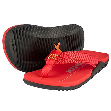 Chinelo Kenner Nk6 Masculino Vermelho e Preto