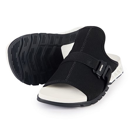 Chinelo Kenner Rakka Akyo Slide Masculino Branco e Preto