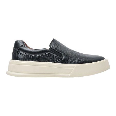 Tênis Casual Oficina Slip On Couro Preto Masculino