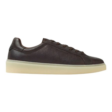 Tênis Casual Oficina Refine Couro Marrom Escuro Masculino