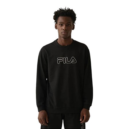 Moletom Fila Letter Outline Light Masculino Preto