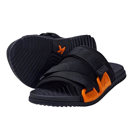 Chinelo Kenner Hyper Z Pro Nylon Masculino Preto e Laranja
