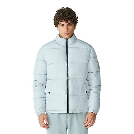 Jaqueta Fila Puffer F Box Reflective Cinza Claro Masculina
