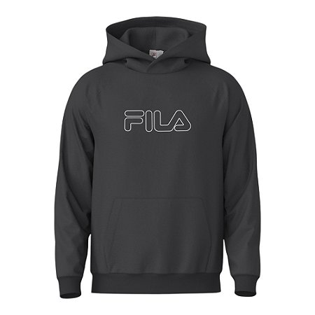 Moletom Fila Com Capuz Outline Light Preto Masculino