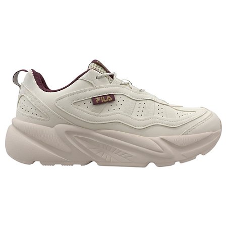 Tênis Fila Street Fit 3 Bege e Bordô Feminino