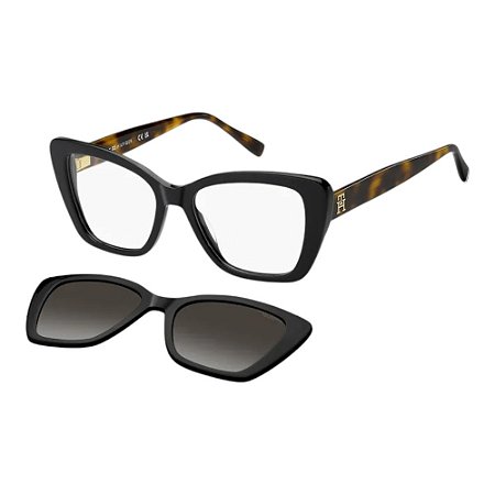 Óculos Tommy Hilfiger 5117/S Clip on Preto Feminino
