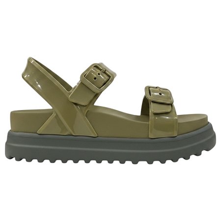Sandália Melissa Plataforma Cozy Verde Oliva Feminino
