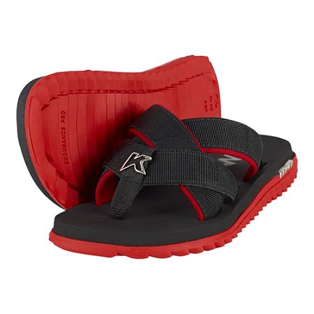 Chinelo Kenner Kivah Spider Preto e Vermelho Masculino