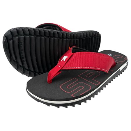 Chinelo Kenner Collab SPFC Kivah Masculino Preto e Vermelho