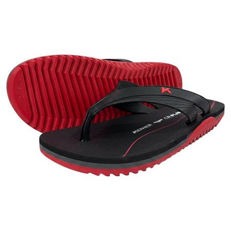 Chinelo Kenner Collab Flamengo Nk6 Preto e Vermelho