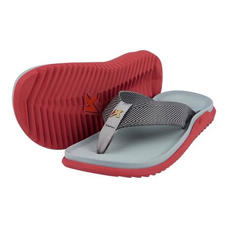 Chinelo Kenner Nk7 Cinza e Vermelho Masculino