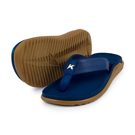 Chinelo Kenner Nk7 Masculino Azul Marinho e Marrom