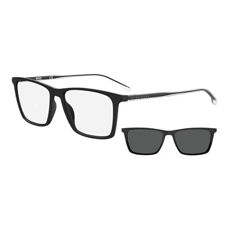 Óculos de Sol Boss 1151/CS Clip-on Preto e Cinza Masculino