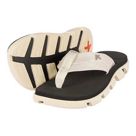 Chinelo Kenner Aikon Preto e Branco Masculino