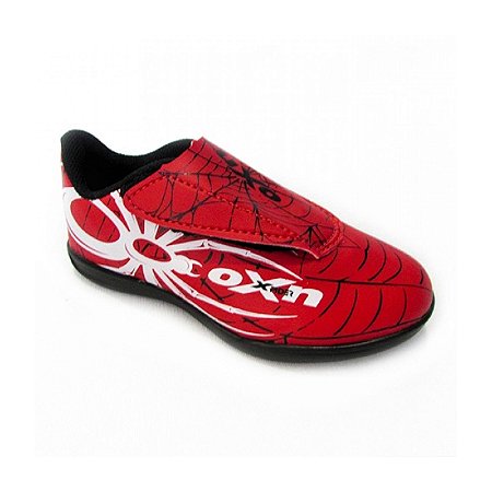 Chuteira Futsal Oxn Xpider Indoor Kids Vermelho/Branco/Preto Infantil