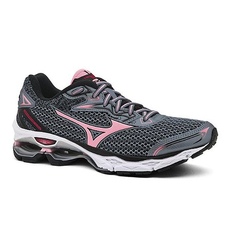 Tenis Mizuno Wave Guardian Grafite/Rosa/Preto