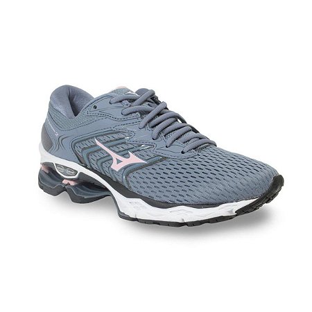 Tênis Mizuno Wave Guardian 2 Cinza/Rosa Claro