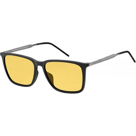 Óculos de Sol Tommy Hilfiger 1652S Preto/Cinza Lente Amarela