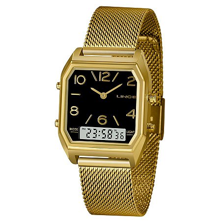 Relógio Lince Feminino Urban Dourado LAGH118LP2KX