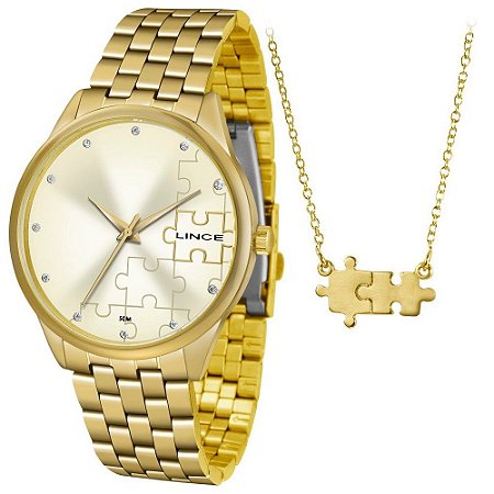 Relógio Lince Feminino Urban Dourado LRGH091LKV65C1KX