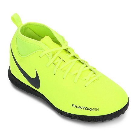 Chuteira Society Nike Phantom Vision Club Tf Verde Limão Infantil