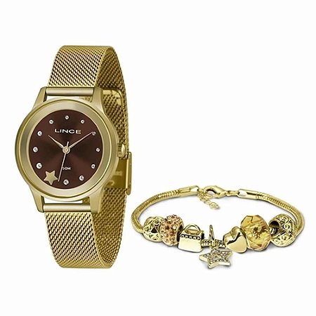 Relógio Lince Feminino Dourado LRGH122LKX03