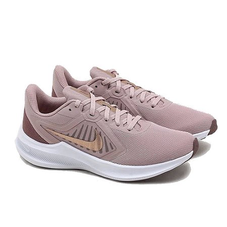 Tenis Nike Downshifter 10 Bege Feminino