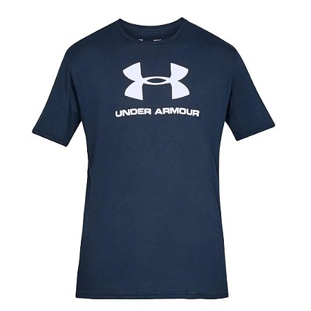Camiseta Under Armour Sportstyle Logo SS Azul Marinho Masculino