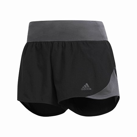 Shorts Adidas Run It Preto/Cinza Feminino