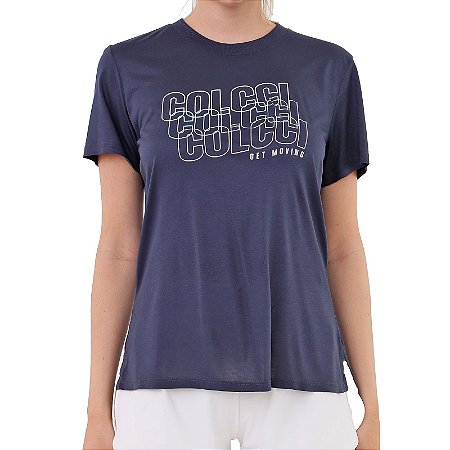Camiseta Colcci New Comfort Azul Marinho Feminino