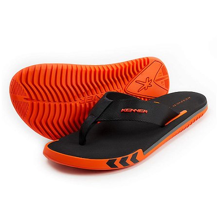 Sandália Kenner Kick.S Arrow Preto/Cinza/Laranja Masculino