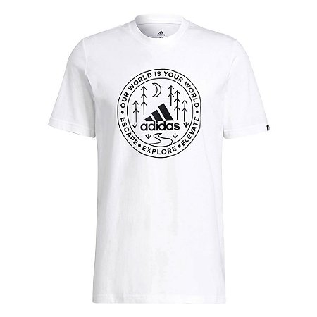 Camiseta Adidas Explore Nature Branco Masculino