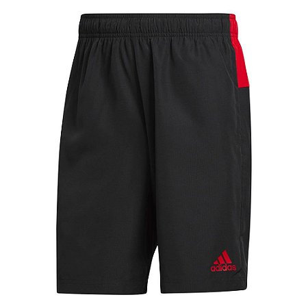 Shorts Adidas Color Block Preto/Vermelho Masculino