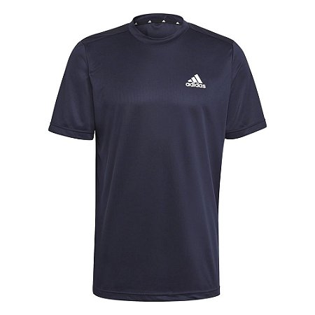 Camiseta Adidas D2m Plain Legend Azul Marinho Masculino