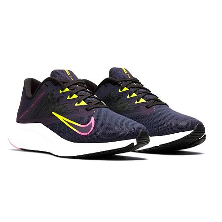 Tenis Nike Quest 3 Azul Marinho/Verde Feminino