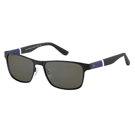 Óculos de Sol Tommy Hilfiger 1283/S Preto e Azul Masculino