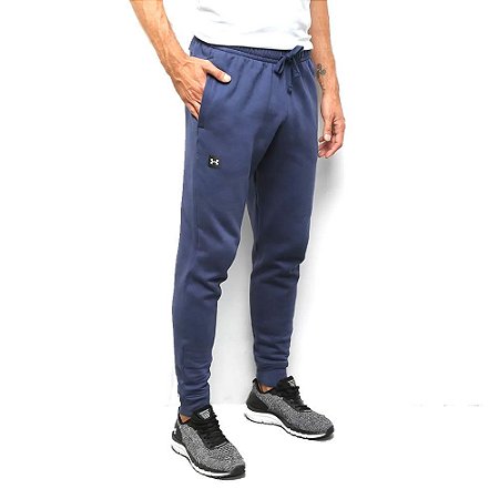 Calça Under Armour Rival Fleece Jogger Azul Marinho Masculino