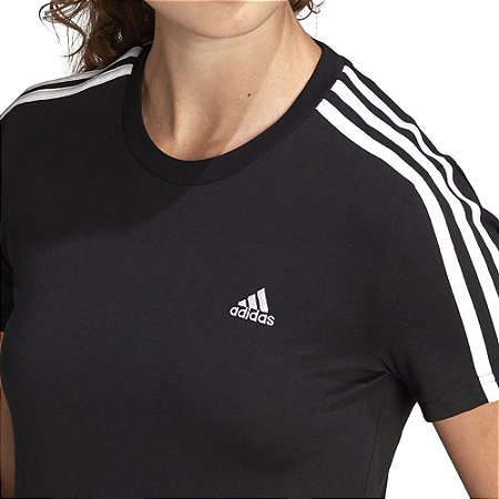 Camiseta Adidas 3s Preto Feminino