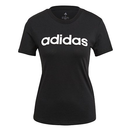 Camiseta Adidas Logo Linear Preto Feminino