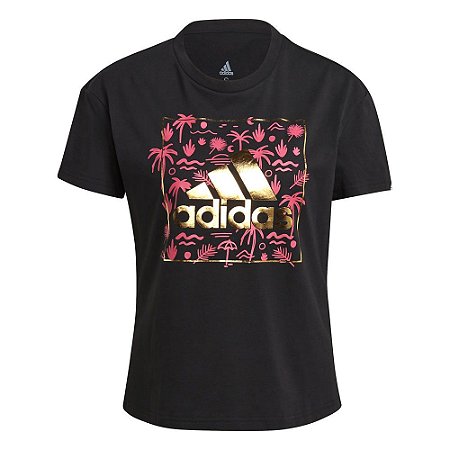 Camiseta Adidas Foilbos Preto Feminino