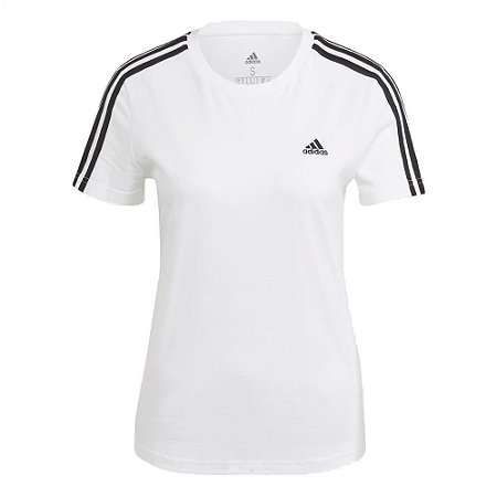 Camiseta Adidas 3s Branco Feminino