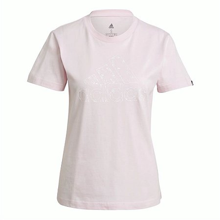 Camiseta Adidas Estampada Floral Rosa Feminino
